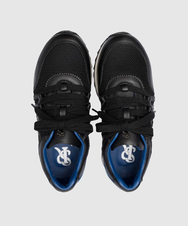 Stefano Ricci Дитячі чорні комбіновані кросівки з логотипом YRU15G8014VTSTS зображення 4