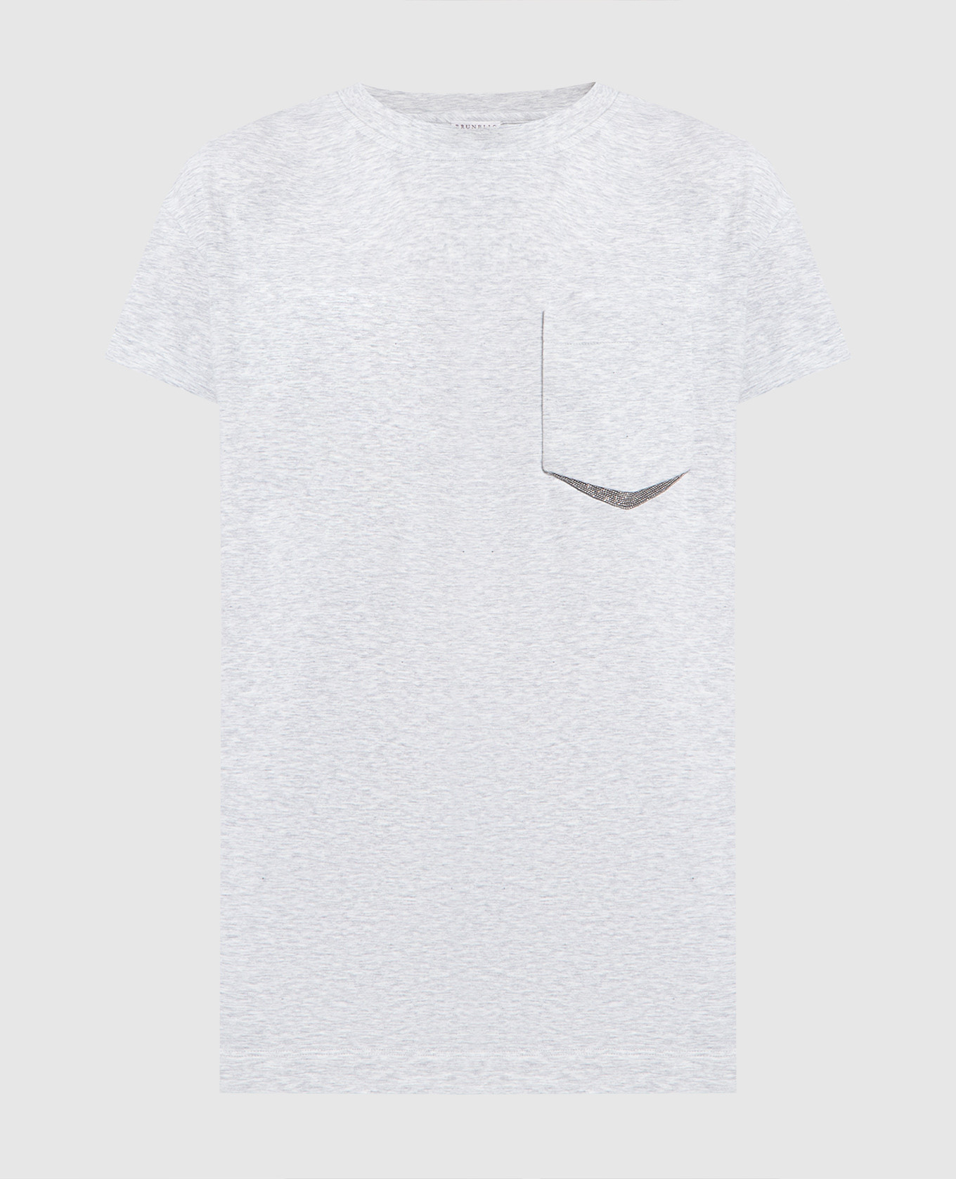 Gray melange t-shirt with monil chain