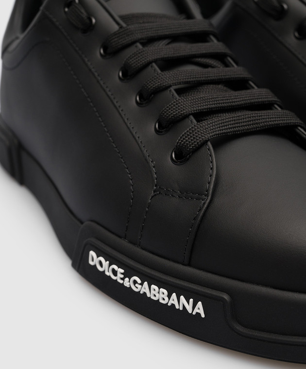 Dolce&Gabbana Portofino black leather sneakers with logo CS2213AA335 image 5