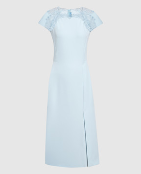 Ermanno Scervino Голубое платье с кружевом D422Q763KIK