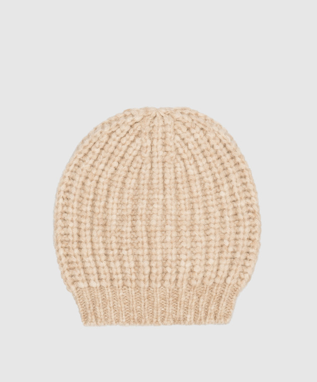Peserico Beige cap in a textured pattern S36150F0309196