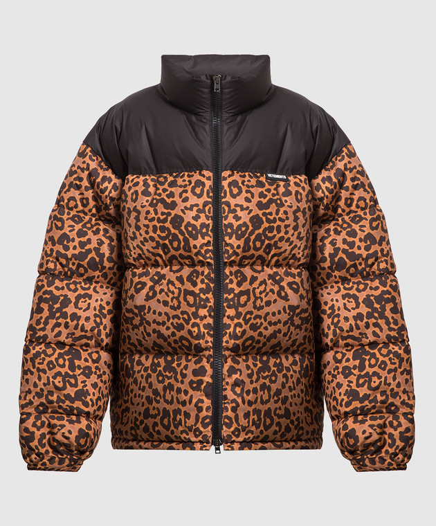 Vetements Down jacket in leopard print with logo UE54JA120L