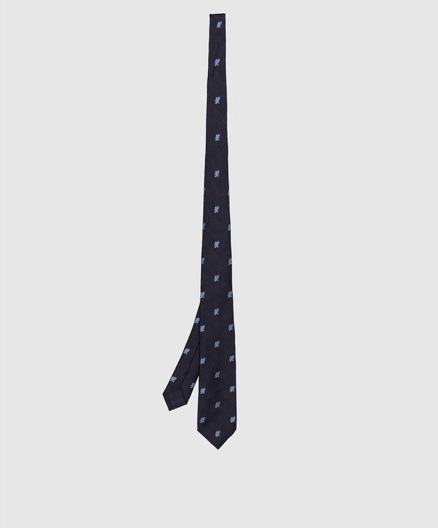 Stefano Ricci Дитяча синя краватка із шовку у візерунок YCH30101 зображення 2