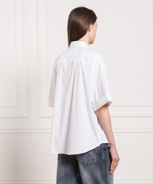 Brunello Cucinelli White shirt with monil chain M0091MF157 изображение 4