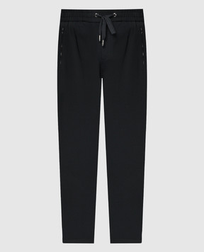 Dolce&Gabbana Черные спортивные брюки с вышивкой логотипа GVZAEZFUGP0