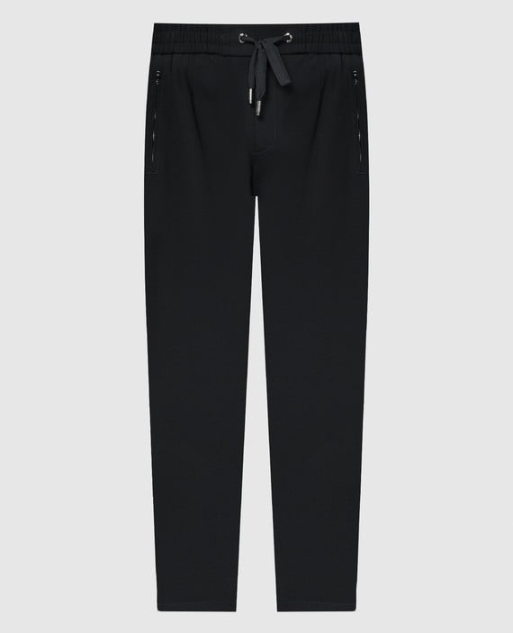 Black sweatpants with logo embroidery