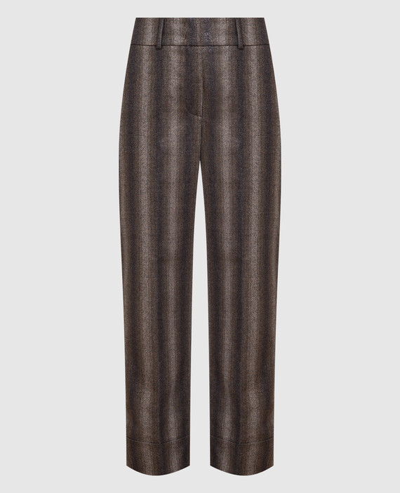 Trousers in wool with lurex