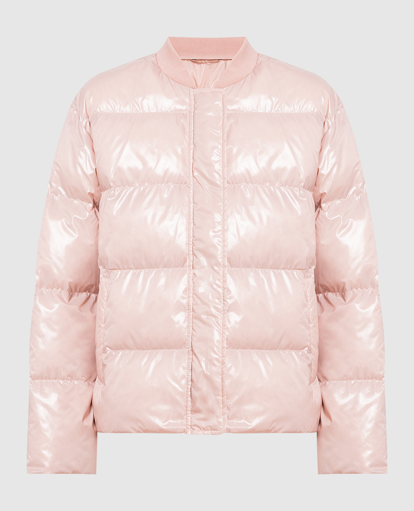 Розовая стеганная куртка