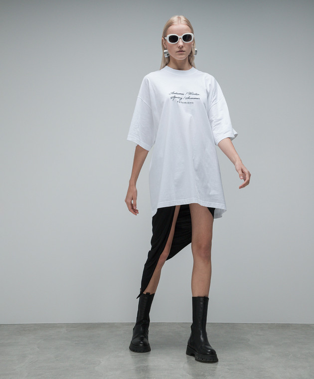 Vetements White T-shirt with contrasting embroidery UE54TR140W image 2