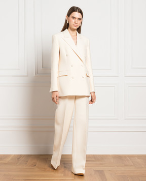 Gabriela Hearst Білий двобортний жакет Kees з вовни та шовку 4235574W132