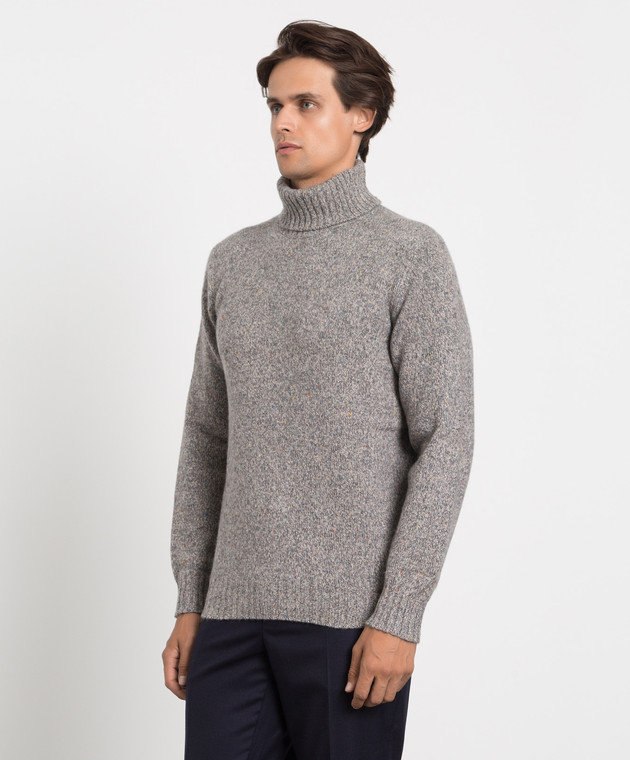 Brunello Cucinelli - Gray melange cashmere sweater MMH502003 - buy