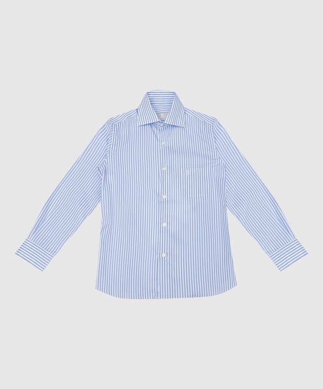 Stefano Ricci Children's blue striped shirt YC004157M1813