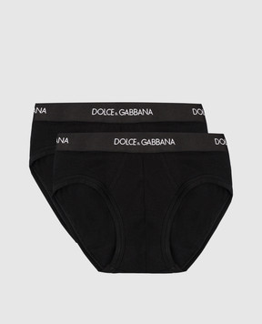 Dolce&Gabbana Детский набор черных трусиков-слепов L4J700G7OCT