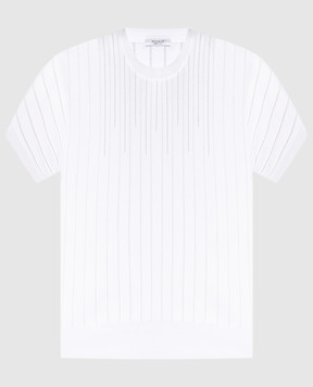 Peserico Біла футболка з ланцюжком моніль S99178F14