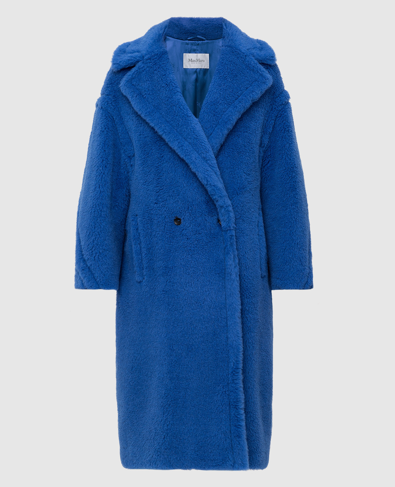 Max Mara - Синее пальто из альпаки, шерсти и шелка TEDGIRL купить