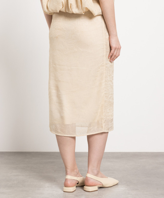 CO Beige skirt with a reaper effect 3023OPLS image 4