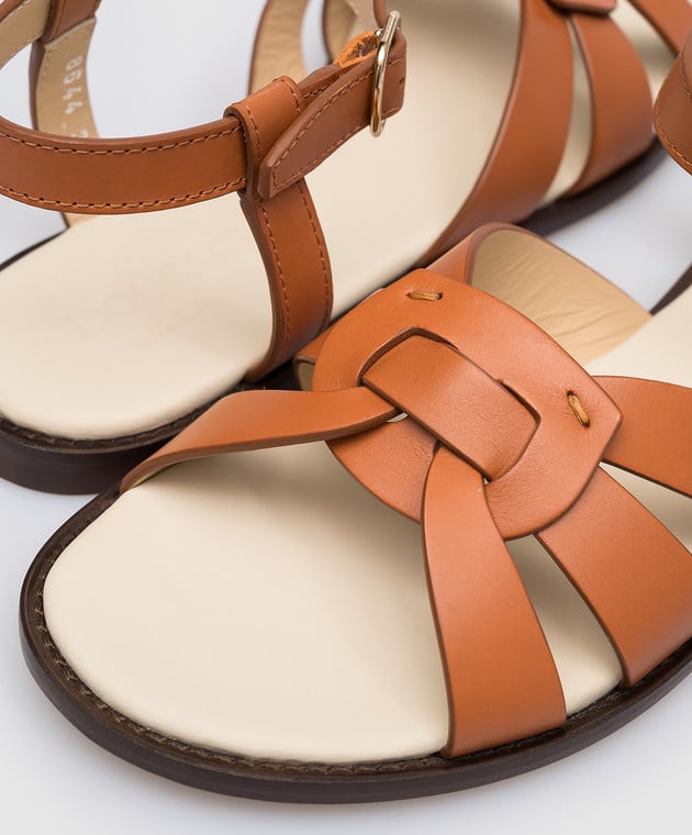 Doucal's Brown leather sandals DD8644BETTUF073 изображение 5