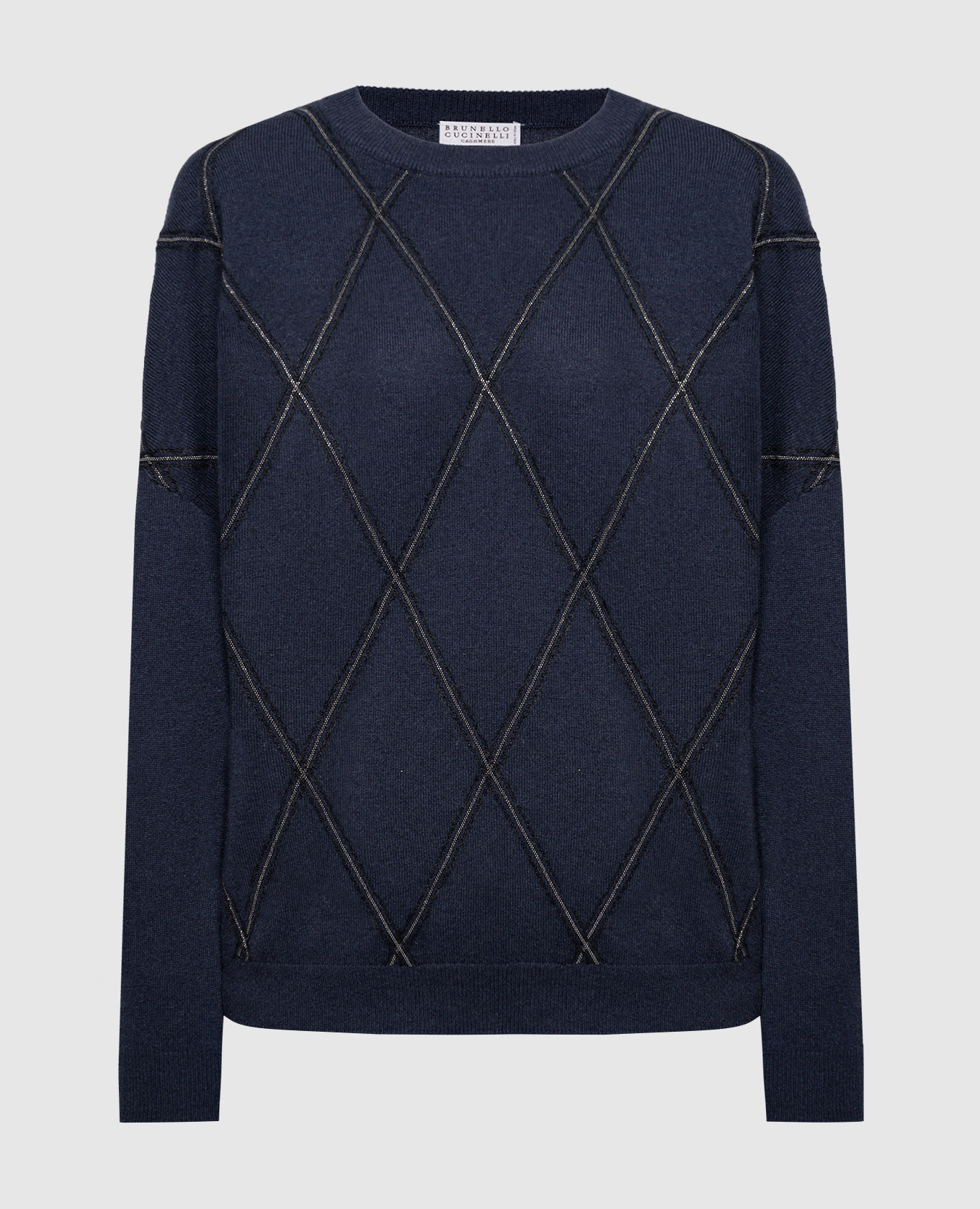 Blue wool, cashmere and silk jumper