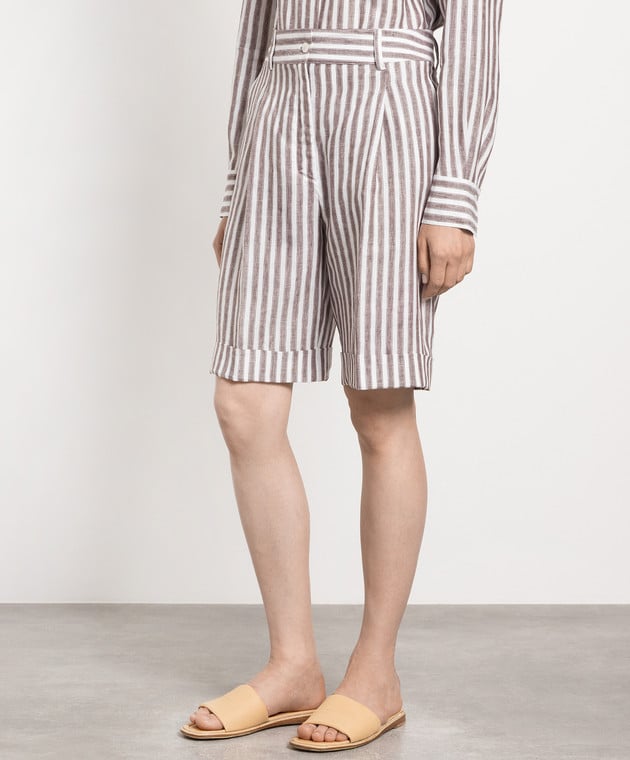 Kiton Brown striped shorts D51115H07301 image 3