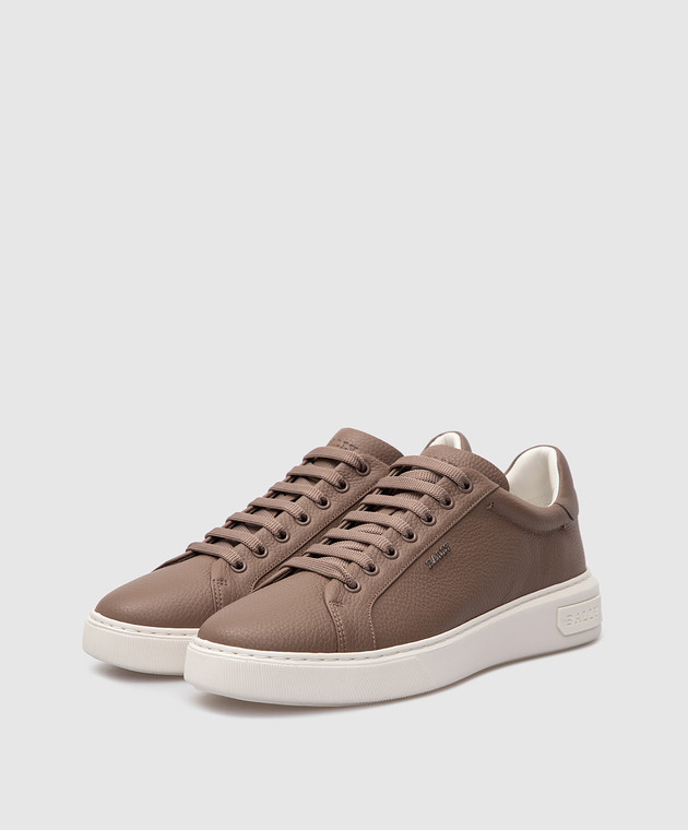 Bally Miky brown leather sneakers with logo MSK074VT002 изображение 3