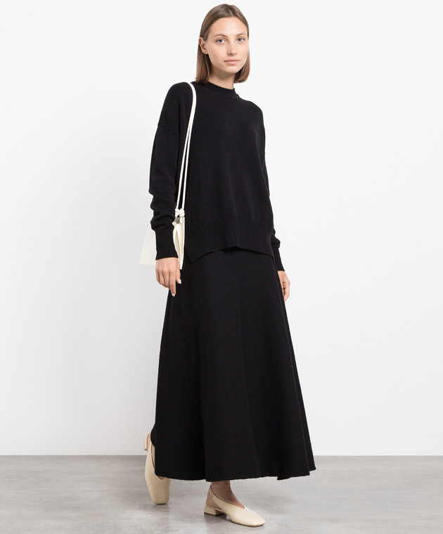 Jil Sander Black skirt of asymmetrical cut made of wool J02MA0024J14506 image 2