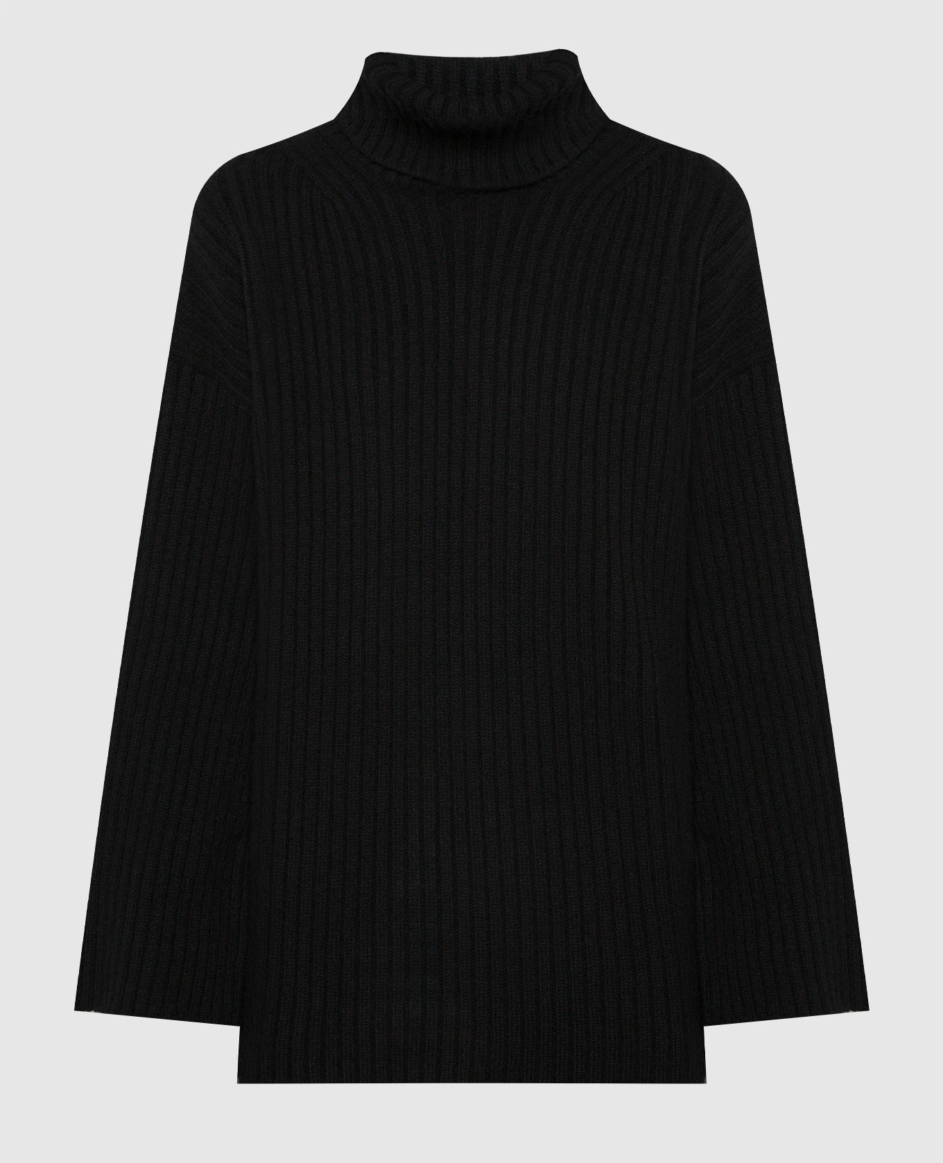 Black ribbed wool sweater