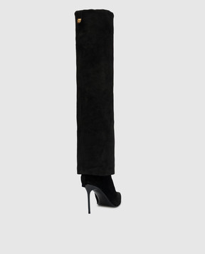 Balmain Черные замшевые сапоги Ariel BN1TA897LCTA