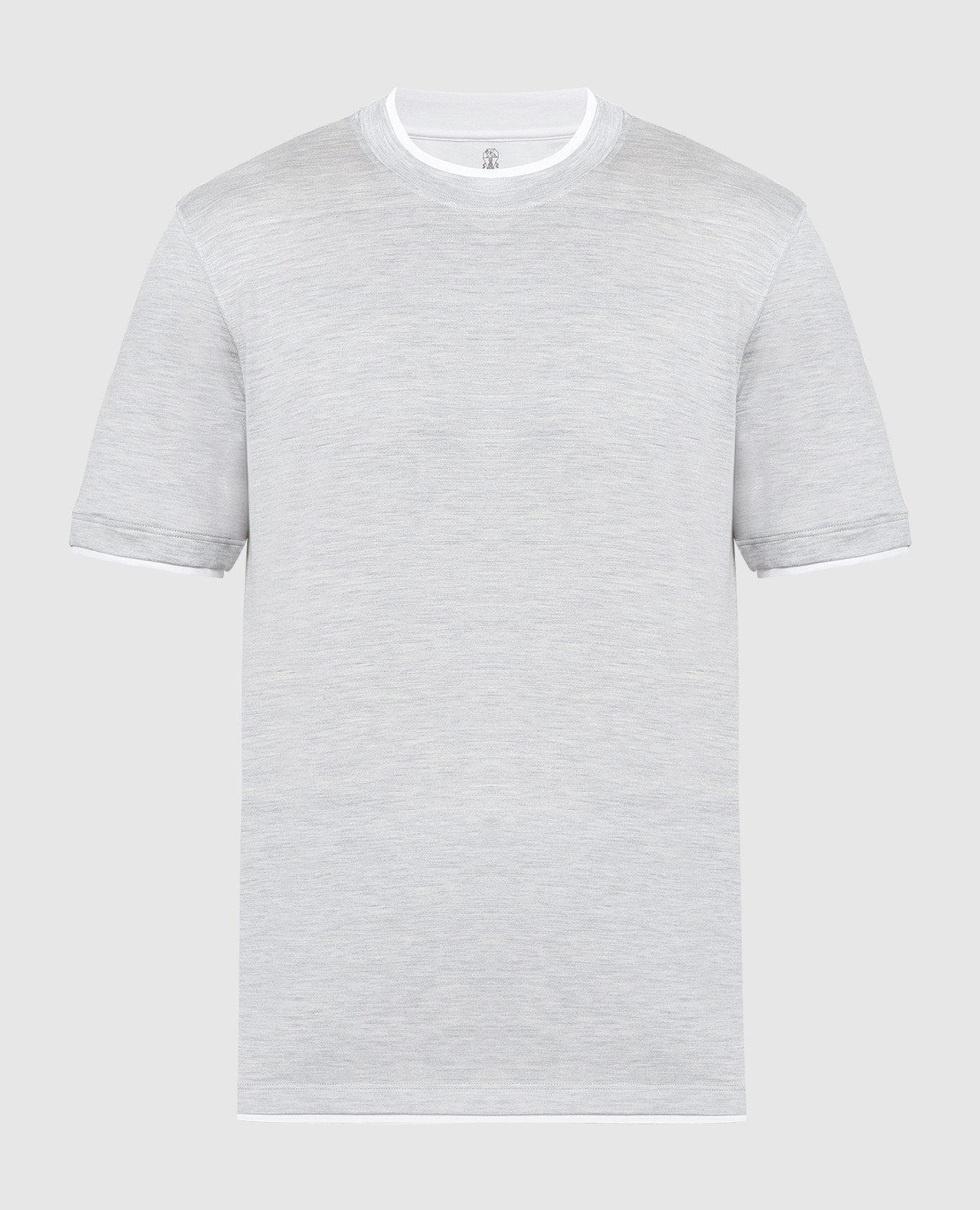 Gray melange t-shirt with layering effect