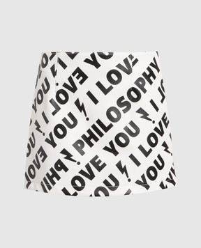 Philosophy di Lorenzo Serafini Біла спідницяі в принт I Love You Philosophy A01165743