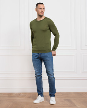ISAIA Зелений джемпер з кашеміру та шовку MG7239YP002