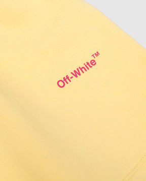 Off-White Дитячі жовті шорти з принтом логотипу OGCI002S23FLE001