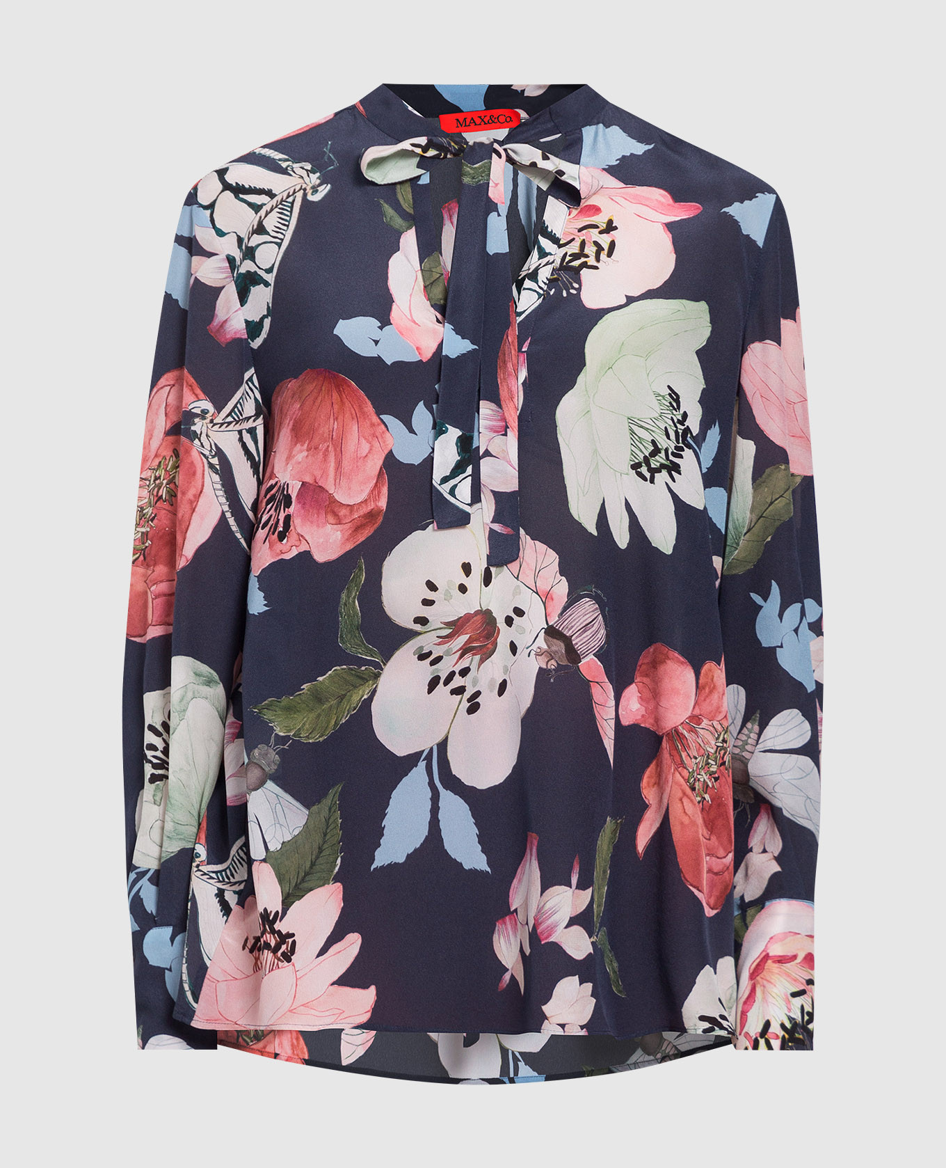 Блуза в цветочный принт из шелка