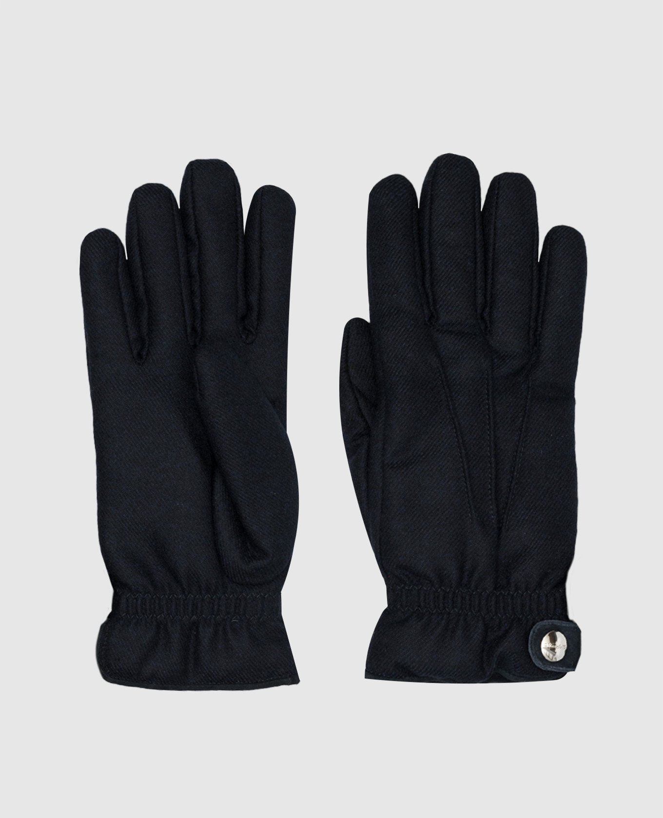 Blue wool and cashmere gloves