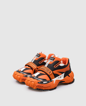 Off-White Помаранчеві комбіновані кросівки Glove Slip On OMIA284F23FAB001