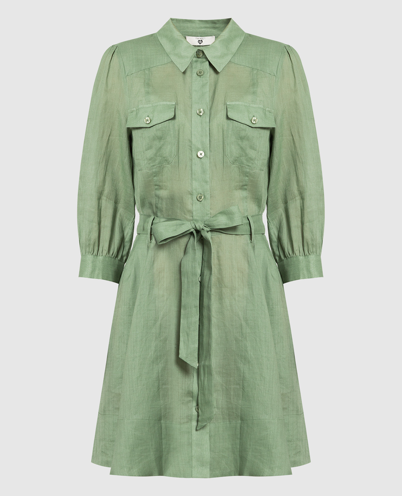 

Зеленое платье-рубашка, Зеленый, Повседневные платья