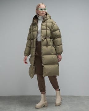 Moncler Зелений пуховик Roquette з нашивкою логотипа 1C00046596TM