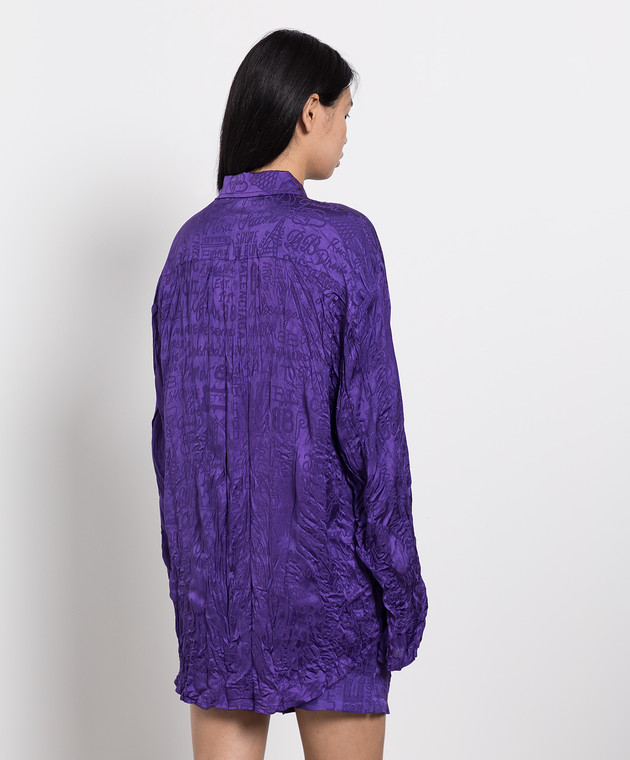 Balenciaga Шовкова блуза з ефектом жниварки 681631TLN04 зображення 4