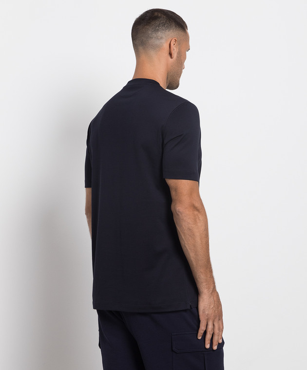 Brunello Cucinelli Синяя футболка с принтом M0T718442 изображение 4