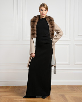 Loro Piana Черное платье макси из кашемира FAN2222