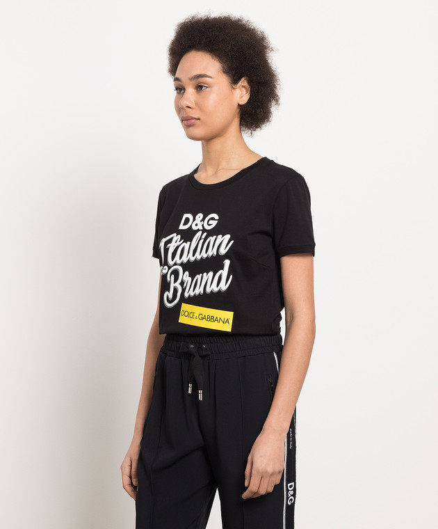 Dolce&Gabbana Черная футболка с принтом F8H32ZHH7LU1 изображение 3