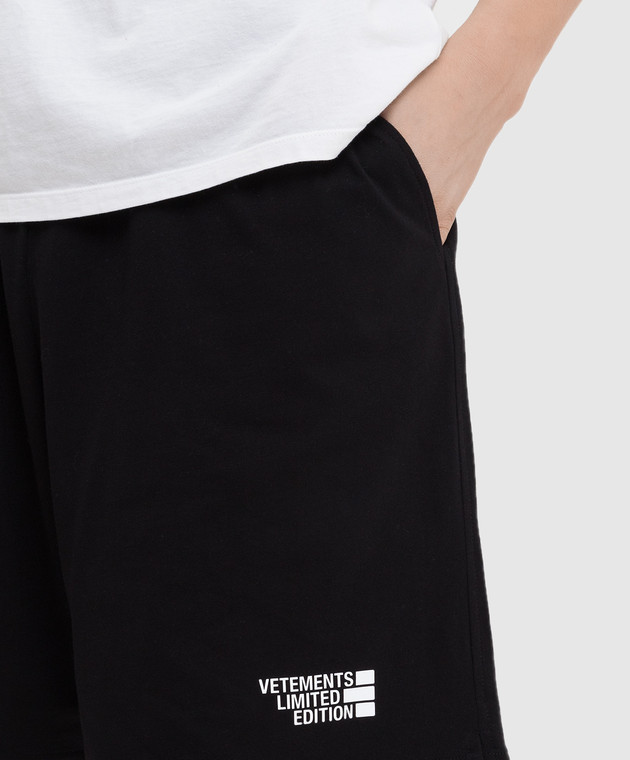 Vetements Черные шорты с логотипом UE52TR130B изображение 5