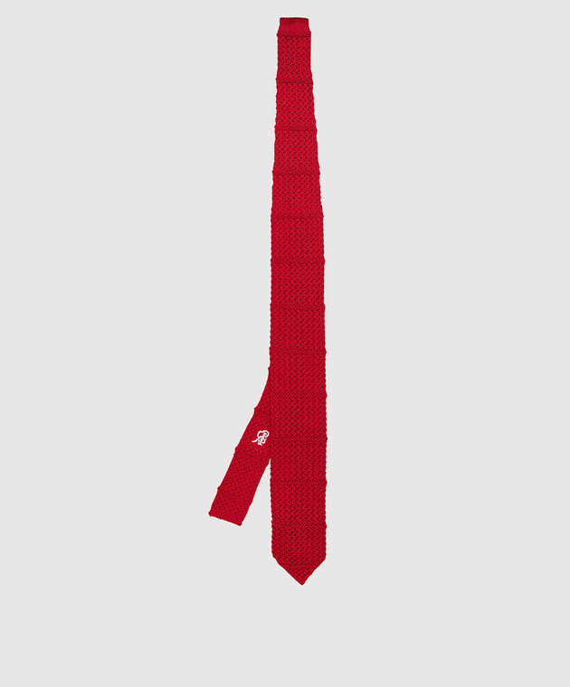 Stefano Ricci Дитяча червона краватка із шовку з вишивкою логотипу YCRM2600SETA зображення 2