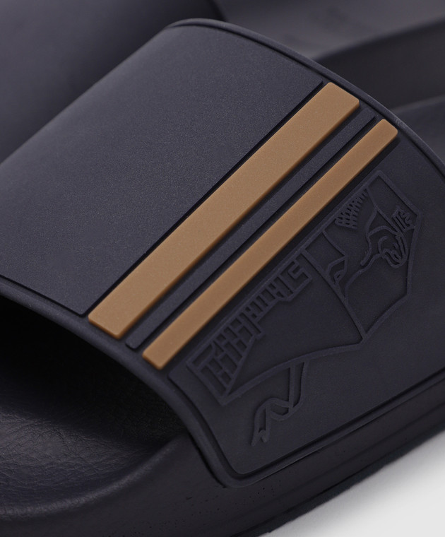 Brunello Cucinelli Темно-синие слайдеры MZUPOSR236 изображение 4