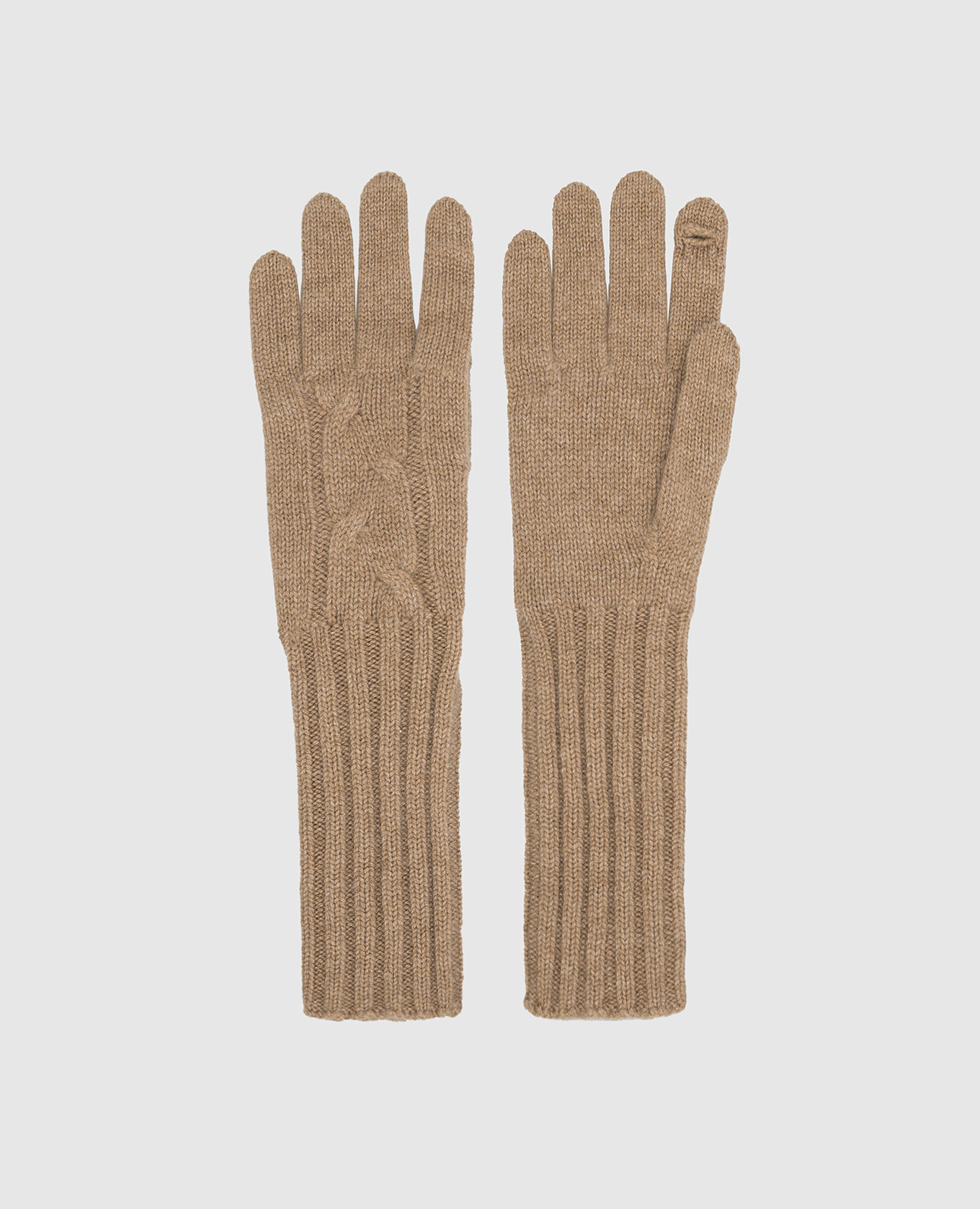Бежеві рукавички з кашеміру