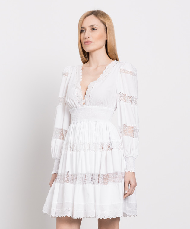 Dolce&Gabbana Біла сукня з мереживом і воланами F6ZD6TFU5UB зображення 3