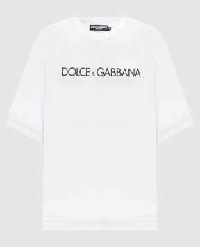 Dolce&Gabbana Біла футболка з принтом логотипа F8U10TG7H4P