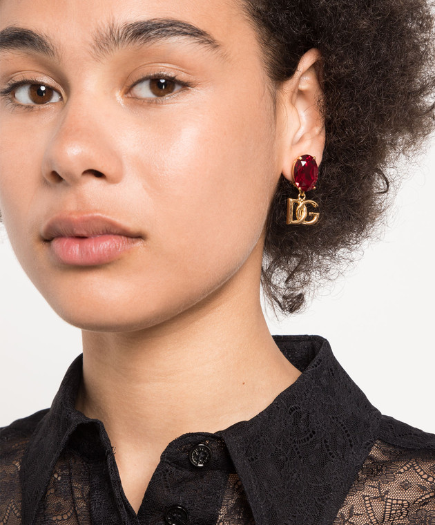 Dolce&Gabbana DG logo clip-on earrings in gold WEO2O1W1111 image 2