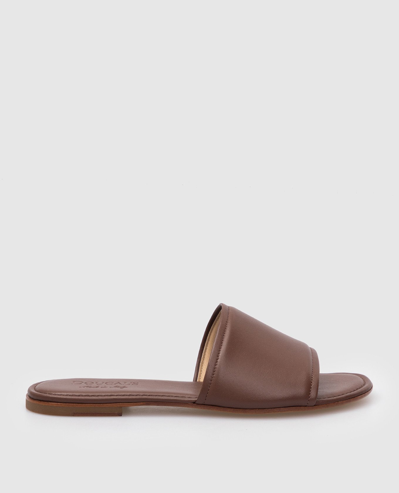 Brown leather slippers
