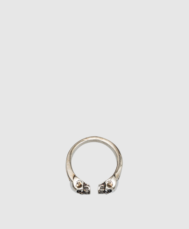 Alexander McQueen Silver ring with skulls 554576J160Y image 4