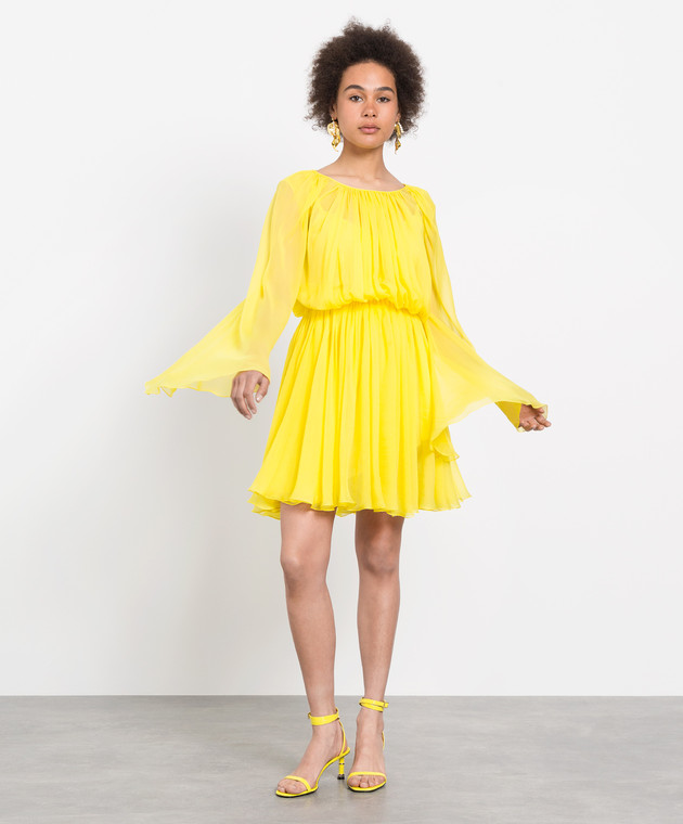 Dolce&Gabbana Жовта сукня з шовку F6Z0WTFU1AT зображення 2
